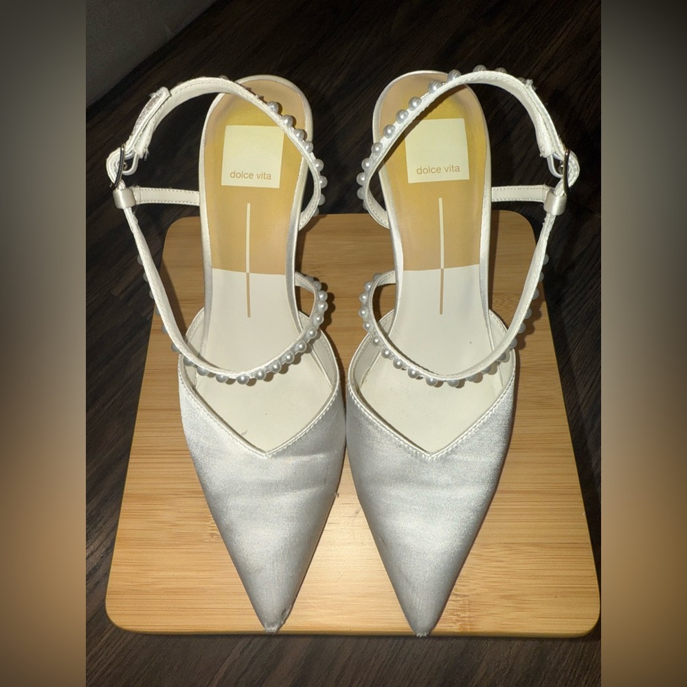 Dolce Vita Kamra Pearl Heels True White Satin
